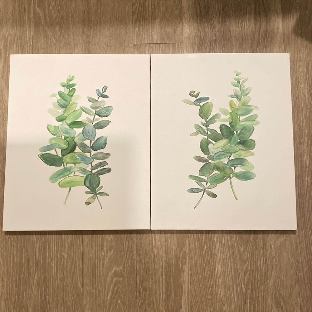 Painted leaf artwork